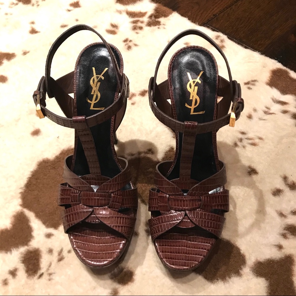 38.5 Brown Crock Embossed YSL Tributes ❤️